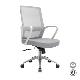 Silla Ergonómica Andy Gerente Aluminio Gris Althea Confort