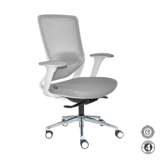 Silla Ergonómica Loop Gerente 4D Cromado Gris Althea Confort
