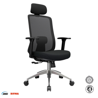 Silla Ergonómica Milano Presidente Aluminio Negro Althea Confort