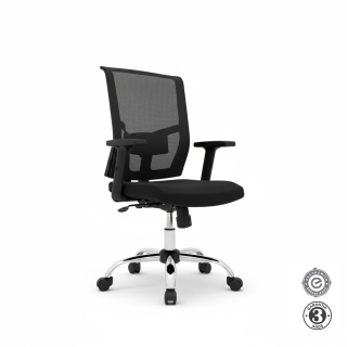 Silla Ergonómica Delphi I Gerente Cromado Negro Althea Confort