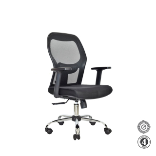 Silla Ergonómica Noruega Gerente Cromado Negro Althea Confort