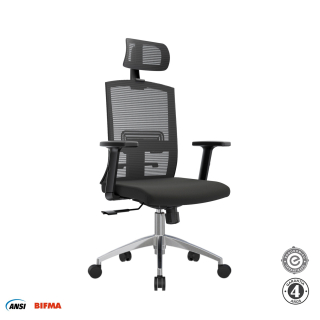 Silla Ergonómica Monk Syncro Presidente Aluminio Negro Althea Confort