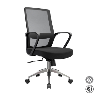 Silla Ergonómica Andy Gerente Aluminio Negro Althea Confort