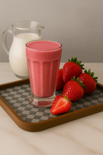 JUGO DE FRESA CON  LECHE