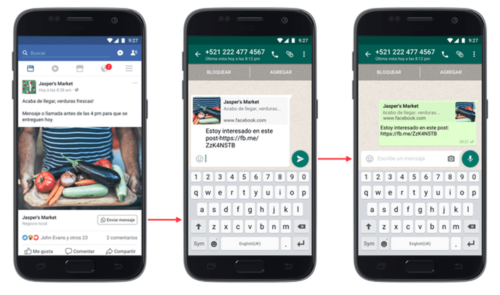 botão enviar mensagem do facebook para whatsapp