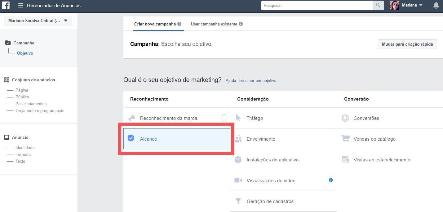Tela do Gerenciador de anúncios - post sobre como criar anúncio no stories do Instagram