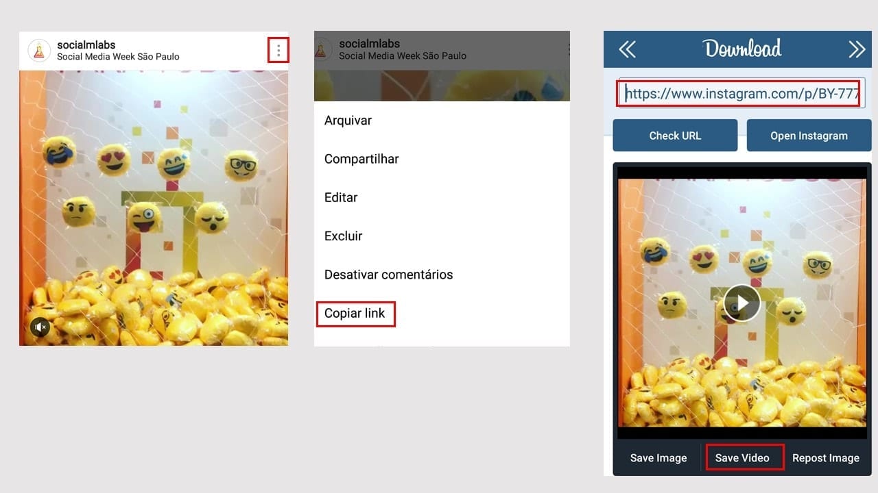 download de vídeo no Instagram android