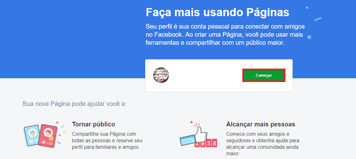 Como transformar perfil em Fanpage Passo 5