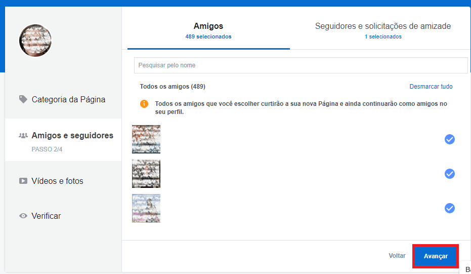 Como transformar perfil em Fanpage Passo 7
