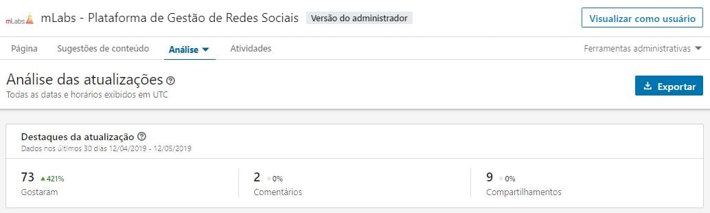 Linkedin Analytics Atualizações