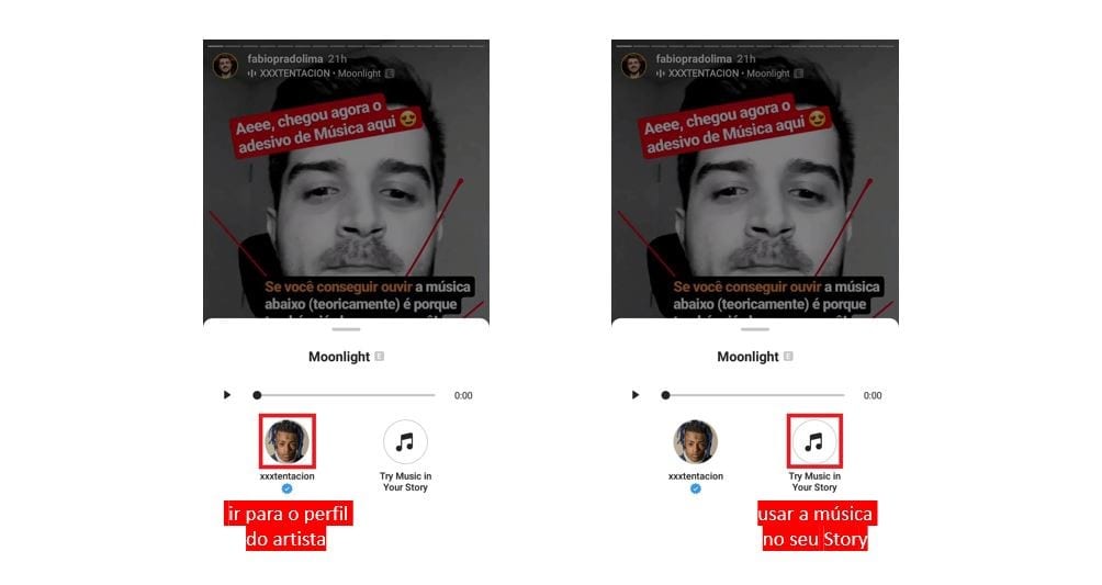 Como colocar música no Instagram Stories: imagem da tela do Instagram.