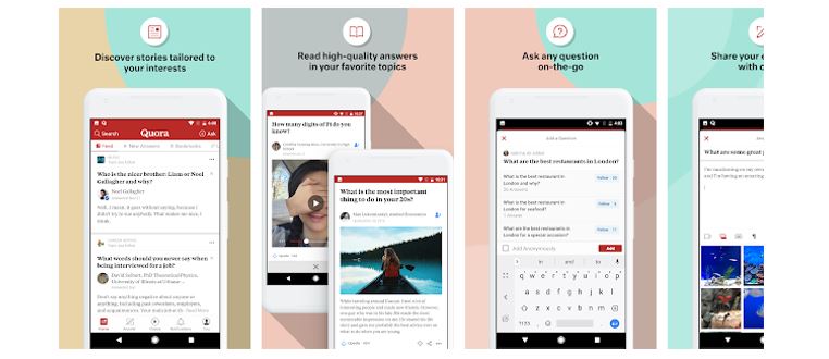 Redes Sociais Novas: imagem da tela inicial do aplicativo Quora