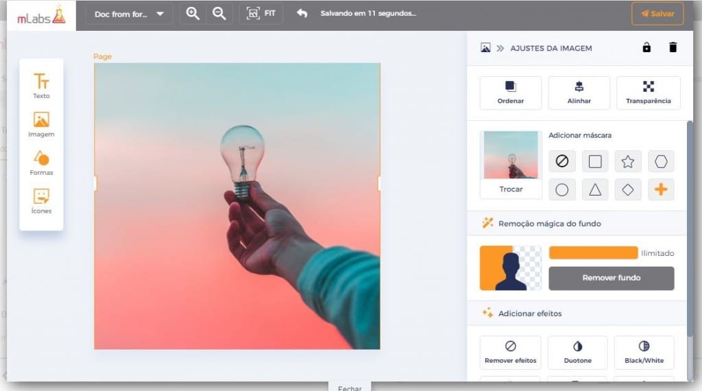 Criar Posts: imagem da tela Studio da mLabs