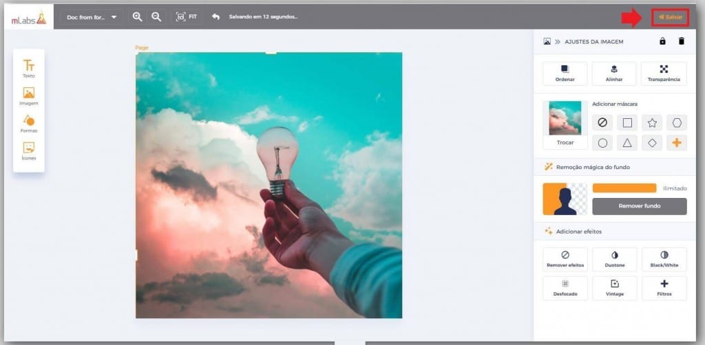 Criar Posts: imagem da tela Studio da mLabs