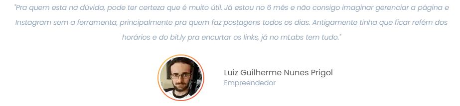 mlabs é bom: imagem do depoimento de um empreendedor sobre a mLabs