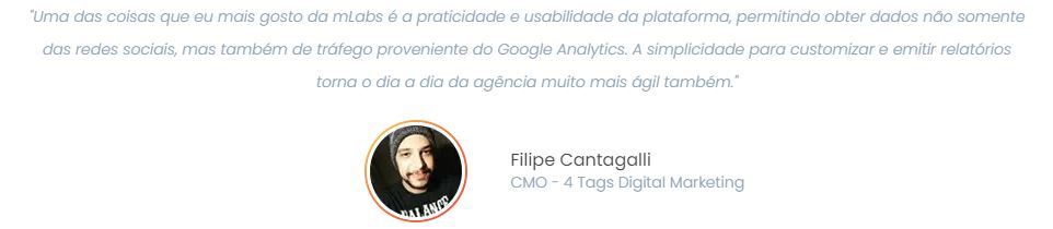 mlabs é bom: imagem do depoimento de um profissional de marketing sobre a mLabs