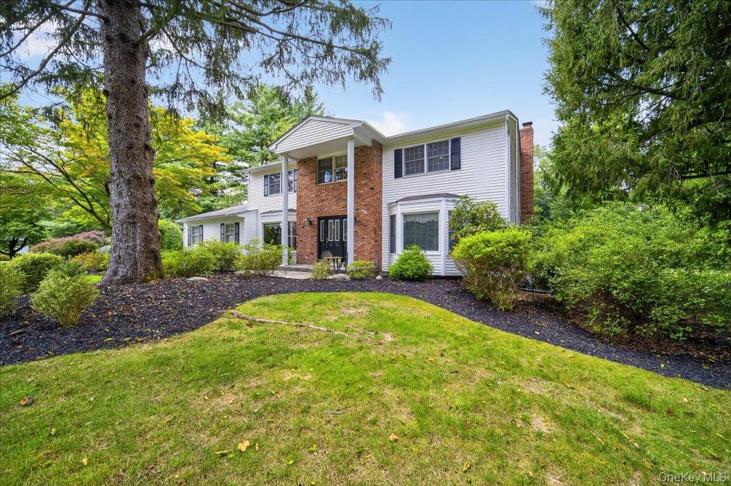 A Montebello gem on a quiet cul-de-sac! Stately 3, 026 sq ft colonial set on 1.15 acres of professionally landscaped property with sprinklers. Stone walkway leads to a spacious entryway with gleaming hardwood floors throughout this impeccably kept home. Large bay windows in the living room and formal dining room. French doors and crown molding add elegance to the dining room. Beautiful granite kitchen with brand name appliances, including Wolf stove and Subzero fridge. Lovely family room with cozy fireplace off kitchen with slider doors leading to two tier deck. Natural light streams in from the second-floor skylight. Upstairs are four large bedrooms. The primary bedroom has a walk-in closet as well as an impressive en-suite bathroom complete with a spa tub, tiled shower and double sinks. Finished basement adds another 1, 000 sq ft, with a gym/office, laundry room, and a living area with built-in furniture. The huge flat backyard is something special, lined with tall, mature trees and has a shed for storage. Donâ€™t miss it!