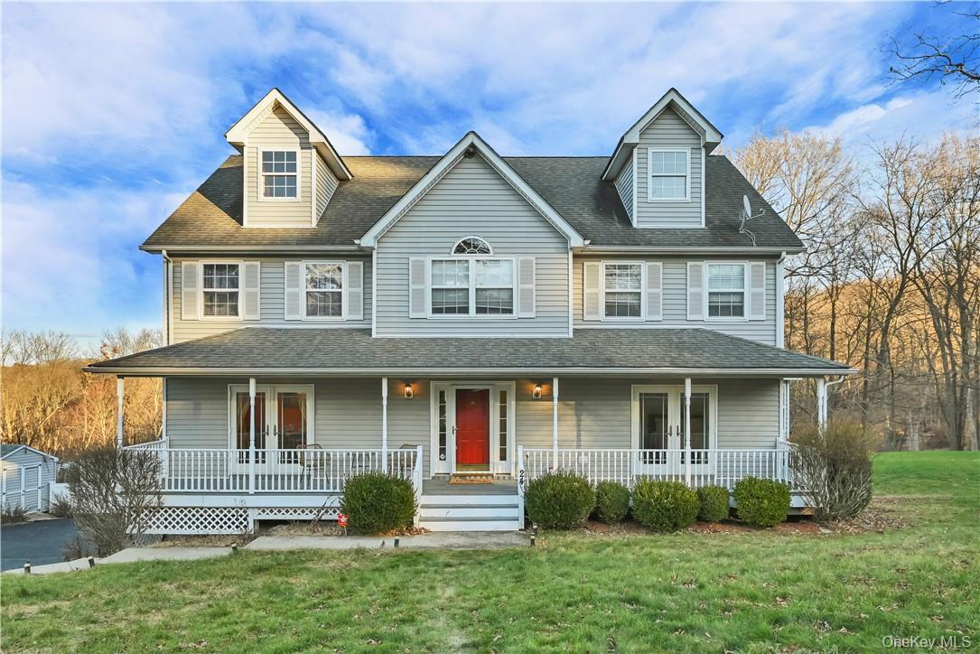 Elegant Private colonial fully furnished, with 4/5 bedrooms is set on 3.1 private acre in the Monroe Woodbury School District., this rental features gated back yard with an above ground pool, On first floor there is a Living Room, Dining Room, Family Room/office , Large eat in kitchen complete with granite countertops,  French doors leading out to your deck, Bathroom. Upstairs is a Master bedroom with an en-suite master bath with Jacuzzi Tub and shower, double sink vanity, 3 additional nice size bedrooms, and an additional full bathroom, basement is finished with large rec room, full bathroom and a walkout. Attached 2 car garage Additional Information: HeatingFuel:Oil Above Ground, ParkingFeatures:2 Car Attached,
