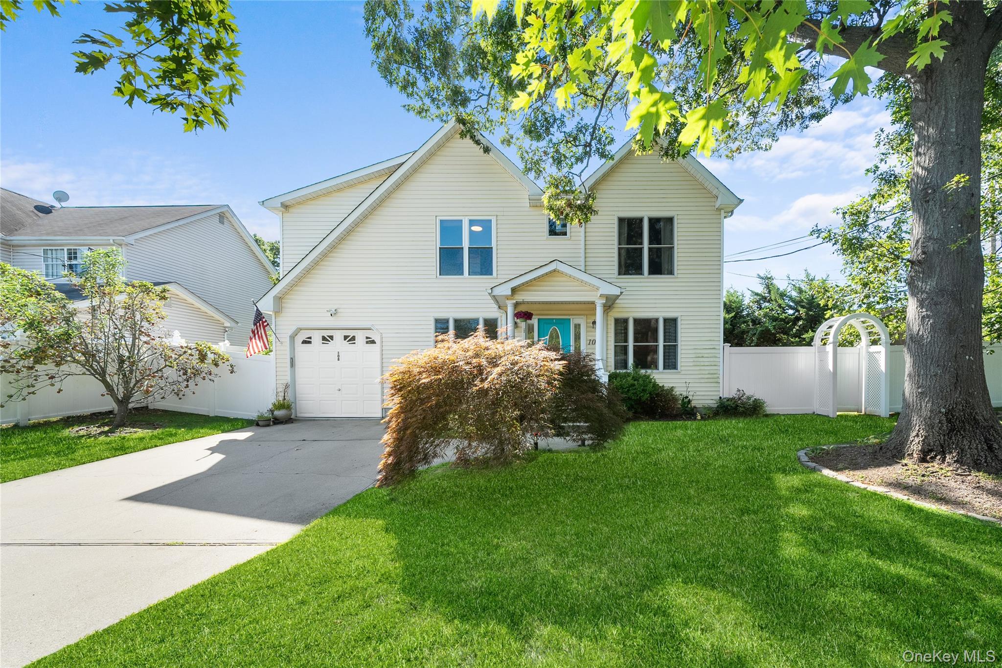 Welcome to 108 S Hillside Ave in Nesconset! This young colonial with Smithtown schools features hardwood floors, central air, gas heating and cooking, a one-car garage and a full unfinished basement with 9-foot ceilings! The first floor includes a formal dining room, a living room, breakfast nook, and half bathroom, and access to the garage. The U-shaped kitchen comes equipped with stainless steel appliances, a pantry, granite countertops, lots of cabinets and tons of counter space! Upstairs youâ€™ll find four generous bedrooms, and two full bathrooms including a spacious primary bedroom with a tray ceiling and a walk-in closet. The primary bathroom includes a shower and a tub with jets, perfect for relaxation and winding down! The basement offers tons of potential to finish while also housing your utilities and your laundry appliances. Sitting on a lot over 10, 000 sq ft with in-ground sprinklers, you have plenty of outdoor space to enjoy, including your fully fenced in yard offering tons of privacy. Donâ€™t miss your chance to own this gem in Nesconset!