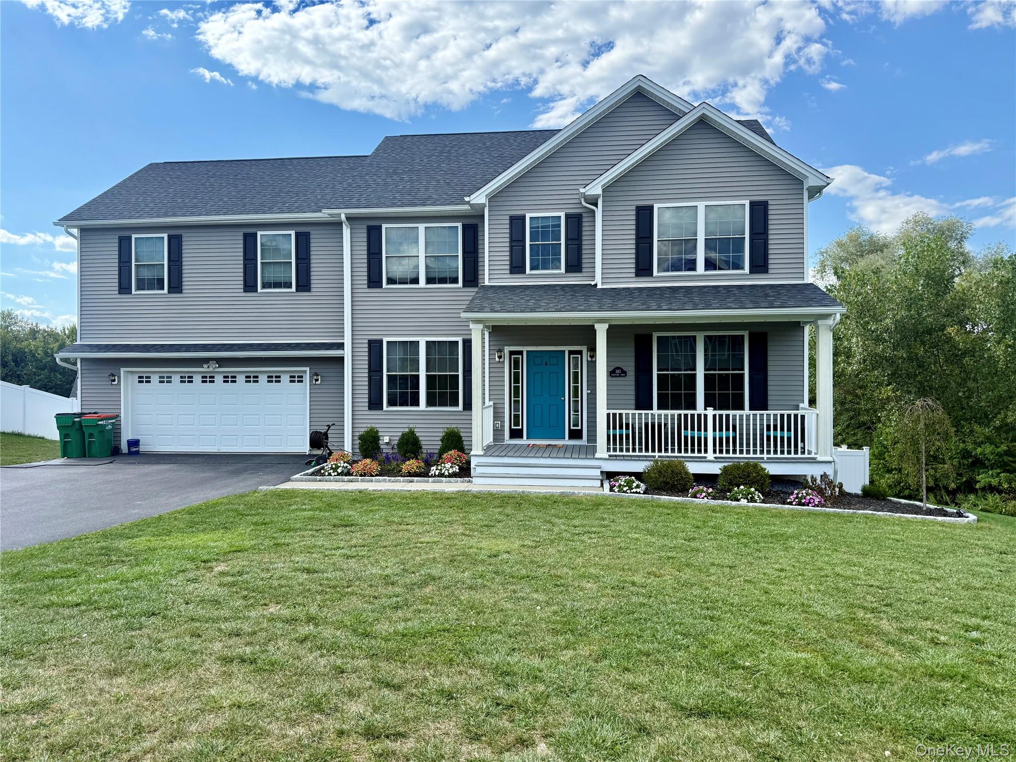 Welcome to the sought-after Stratford Farms development within the Arlington School District. This stunning Essex Model colonial set on .45 acres offers 4 bedrooms, 2.5 baths, a 2-car garage, and 2, 689 sq. ft. of living space, including a partially finished 1, 192 sq. ft. basement. Built in 2018 with seller-added upgrades, the home features a welcoming front porch and entry foyer leading to an open-concept layout with family room/office. living room with cathedral ceilings and oversized dual-level windows, gas fireplace, formal dining room and main level half bath. The modern kitchen is equipped with a large center island, granite countertops with a durable leather finish and stainless-steel appliances (refrigerator, gas stove, microwave, dishwasher). Glass sliding doors off the kitchen walk out to a 16x20 wooden deck. There is convenient access from garage to the kitchen, hardwood floors span the main level and second-floor landing, while bedrooms are carpeted for comfort, with the upstairs landing overlooking the living room; the master suite boasts a walk-in closet with sliding barn door and a spa-like ensuite with double sinks, granite counters, and an oversized shower. The second floor also includes ad additional full bath with tub/shower combo and three spacious bedrooms with ample closet space including a walk-in, second floor dedicated laundry room with utility sink, linen closet and pull-down stairs to an unfinished attic. Upgrades include custom blackout blinds throughout, recessed lighting, central air, an Energy Star Navien hydronic boiler (2018), a main -level oversized deck with stairs to a stone patio, fenced backyard with new retaining wall, 21-ft saltwater above-ground pool, outdoor oasis with privacy and great space for entertaining. House is hardwired for alarm system with full property radius cameras, carbon/smoke detectors. This home has been meticulously maintained to look brand new! The location offers convenient commuter travel only minutes from the Taconic Parkway, Route 44, Metro-North Poughkeepsie Station and bus line, schools, restaurants, shopping, Eastdale Village, Marist and Vassar Colleges, the Culinary Institute, Route 9 shopping, and for natures tranquility, two nearby rail trails and the Walkway Over the Hudson. Start your next chapter in a home that blends comfort, style, and convenienceâ€”reach out today to schedule your showing! Preapproval or Proof of funds required, 24-hour notice preferred.