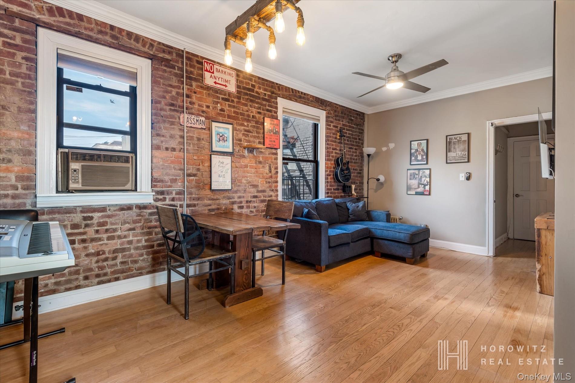 Check out this remarkable opportunity in the highly sought-after Ditmars, Astoria neighborhood of Queens. Step inside this 5th floor, one bedroom walk-up, and enter a sun-drenched haven that is both quiet and clean with beautiful hardwood floors, exposed brick & tasteful details throughout. The bright & breezy north & south windows have top floor views of the Hellgate Bridge & landscaped courtyard. Situated off Ditmars Blvd and 33rd Street, you&rsquo;ll be near world famous restaurants, nightlife, and shopping. This neighborhood has it all, including The Rock Fitness and Taverna Kyclades, with the N, W trains just one block away. Acropolis Gardens is a large co-op featuring a new on-site management company, park-like grounds, and a prime location. Pet-friendly and open to subletting after 2 years.Cash offer only.