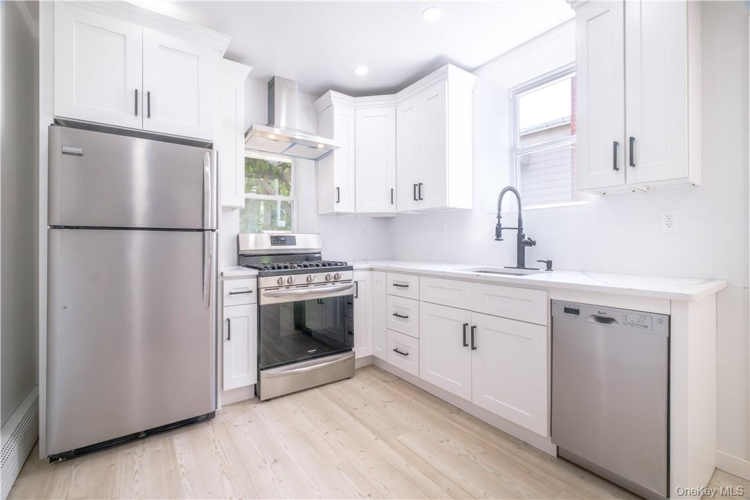 Experience the charm of this completely renovated one-bedroom apartment. This cozy yet spacious apartment has been fully upgraded, featuring brand-new quartz countertops, cabinetry, and stainless steel appliances (including a dishwasher) in the eat-in-kitchen, newly renovated bathroom with standup shower, and bedroom with a large walk-in-closet or potential home-office space. With new flooring and LED recessed lights throughout, the apartment is well-lit and inviting. Lastly, you&rsquo;ll enjoy the patio area suitable for outdoor grilling! Don&rsquo;t miss out on the chance to make this comfortable and revamped space your new home! Sorry, no pets and the landlord requests non-smokers only.