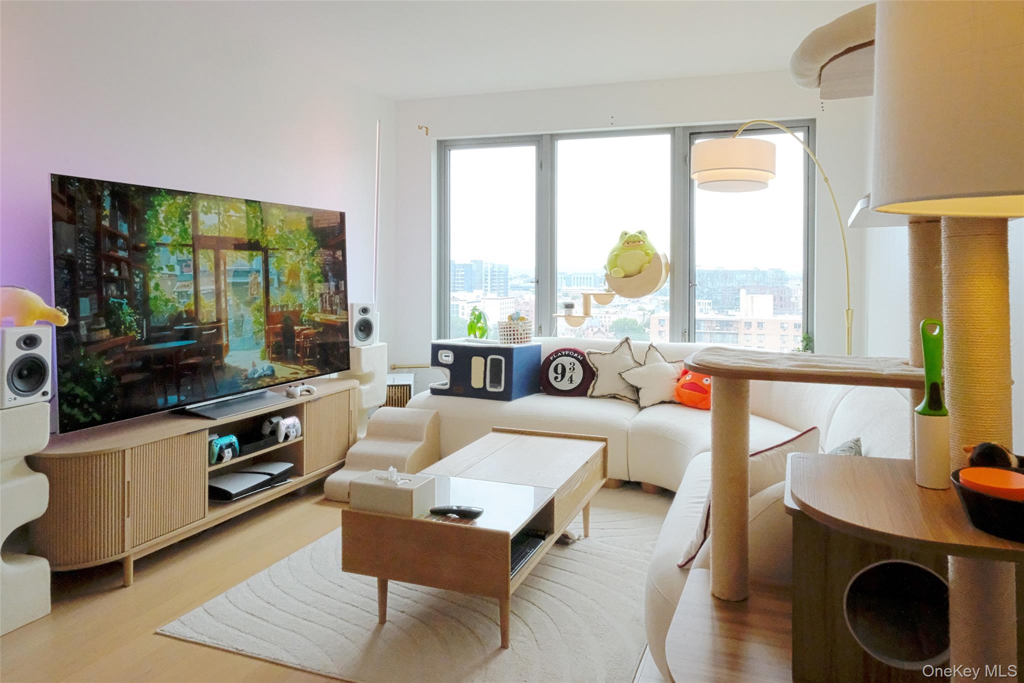 Welcome to Flushing Commons, where modern design meets urban convenience in the heart of Downtown Flushing. This spacious 2-bedroom, 2-bathroom condo features a sun-filled living and dining area with elegant Swedish oak wood floor and double glazed insulated windows throughout. The open kitchen is thoughtfully designed for both style and functionality, while the primary suite offers a walk-in closet and sleek en-suite bathroom. BOSCH stacked washer and dryer complete the comfort of this home.The building offers 24-hour concierge service, dedicated live-in superintendent, a state-of-the-art fitness center with sauna and steam rooms, and a beautifully landscaped rooftop terrace with BBQ grills and panoramic city views. Additional amenities include resident lounge, a library with a reading room, a childrenâ€™s playroom, bike storage, private storage units, and parking garage with electric vehicle charging stations.Ideally located just 0.1 miles from the 7 train, Q48, Q23, and Q66 buses, and the LIRR, commuting to Manhattan and beyond is quick and convenient. Youâ€™ll also find premier shopping, dining, and entertainment just steps away.