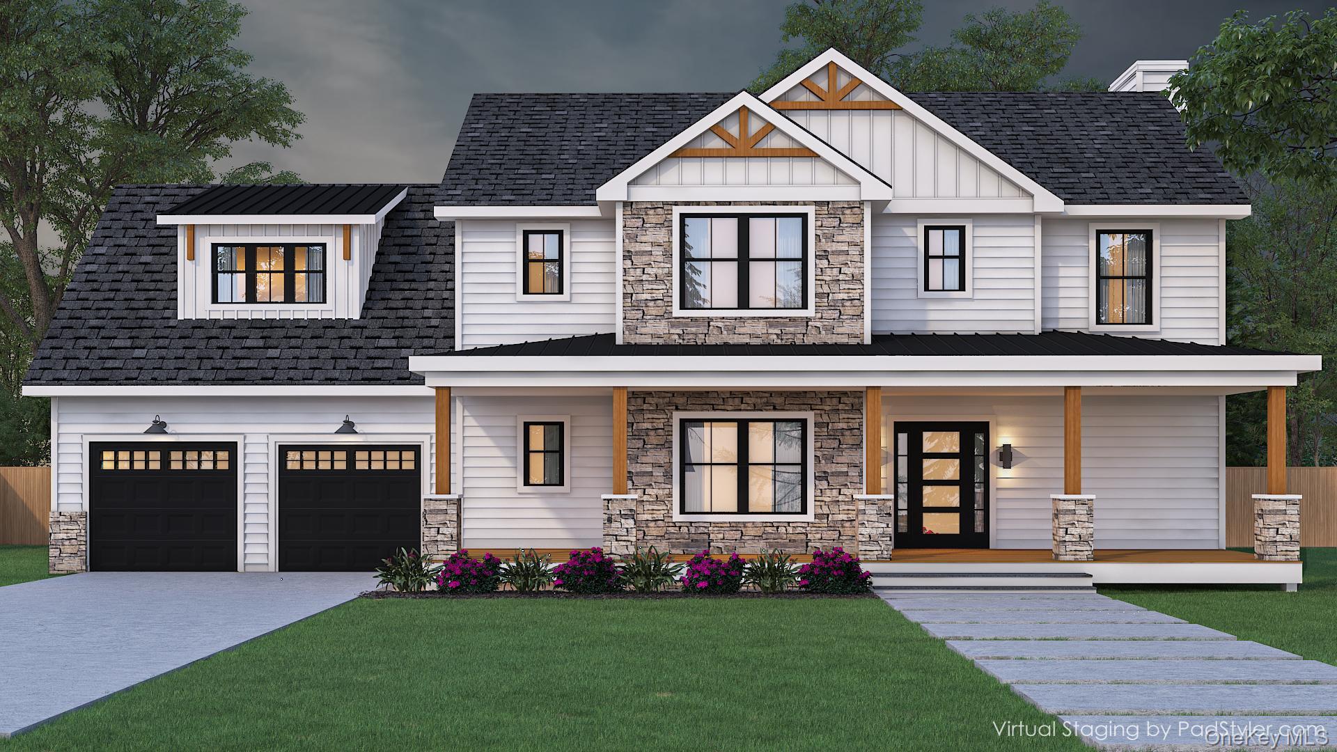 Beautiful new construction being built in Ridgebury Estates, a new community of carefully crafted colonials perched high on a hill with tree-lined streets, stone walls and lots of open space. Situated in the heart of Orange County, NY and in the highly sought-after Minisink Valley School District. The Amanda II, a beautifully crafted new construction home that blends modern style with thoughtful design. Featuring four bedrooms and 2.5 bathrooms, this home offers comfort, functionality, and high-end finishes throughout. Step into the bright and inviting main level, where red oak hardwood floors flow through the open-concept living areas. The spacious living room is anchored by a warm fireplace, creating a perfect space for relaxation and entertaining. The chef-inspired kitchen is outfitted with custom cabinetry, quartz countertops, a stylish tile backsplash and a center island ideal for casual dining or morning coffee. All four bedrooms are located on the upper level and feature plush wall-to-wall carpeting for comfort and warmth. The primary suite is a true retreat with vaulted ceilings, a private bath, walk-in closet, and ample natural light. Additional bedrooms offer generous closets, and there&rsquo;s a second full bath conveniently located nearby. Additional highlights include central A/C, a laundry room, and tray ceilings that add an elegant architectural touch. Enjoy outdoor living on the charming covered front porch with stone accents, enhancing the homeâ€™s curb appeal.