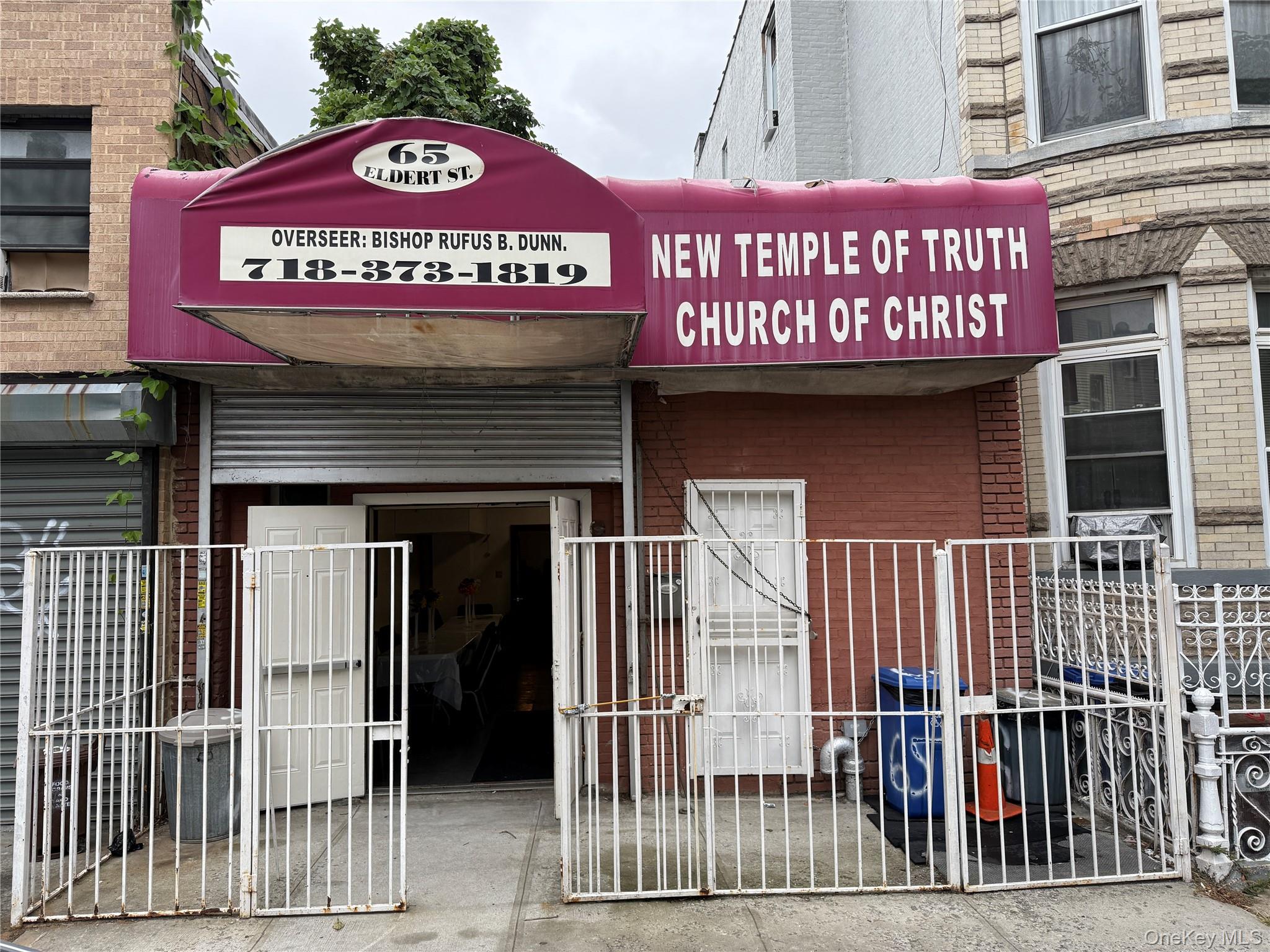 Presently a ACTIVE CHURCH /  CAN be rezoned residential or retail. A unique and rare opportunity to purchase a mixed-use commercial property at 65 Eldert Street in prime Bushwick, Brooklyn NY 11207. Currently used as a church/ house of worship, this property sits on a 2, 000 sq ftl ot, with a 1900 sq ft building footprint.With favorable zoning that allows for mixed-use development, this property is ideal for those seeking to create a flagship retail presence, a live/work environment, or an invwestment in one of Brooklyn&rsquo;s fastest growing neighborhoods.Zoned R6 (narrow street), the lot allows:Residential redevelopment: -2â€“3 stories, 4, 400â€“4, 860 sq ft total buildableCommunity facility redevelopment: -4â€“5 stories, up to 9, 600 sq ftOne block from a school and a community residential improvement site â€” ideal as a church, multi-use investment, or redevelopment site in growing Bushwick. Independently confirm all zoning ownership does not guarantee projected FAR zoning or land use approvals.