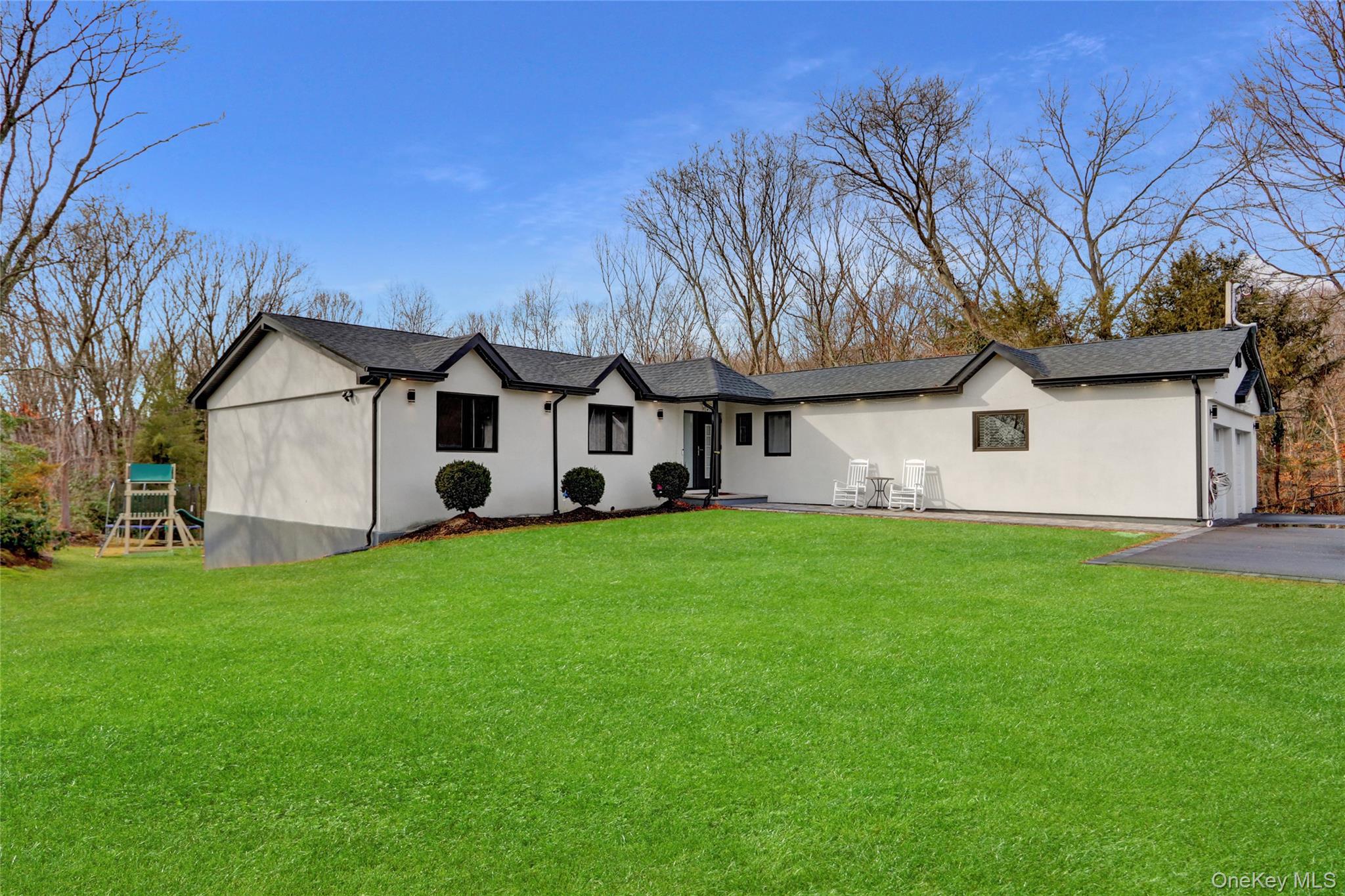 Sprawling ranch fully renovated 2022 with Beautifull curb appeal sitting on 1.48 Acre lot in prestigious point of woods section. Chefâ€™s kitchen with stainless steel appliances and new quartz island and countertop 4 bed 2 bath on main level leads to huge composite deck. Stairs to Lower level leads to huge open area can be used for play area or entertainment includes bedroom with office/guest room and full bath with French door leading to backyard. High end finishes imported from Europe, solid wooden doors and windows.2 car garage Attached connected with laundry area and side entrance.