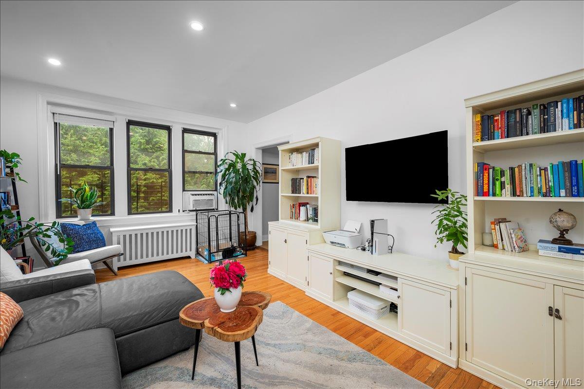 Bright, Corner 2-Bedroom at The Alden House! Welcome to Apartment 2N at the Alden House, a classic Larchmont Co-op perfectly situated in the heart of the Village. A commuter&rsquo;s dream. This desirable corner unit offers an abundance of natural light with double exposures in both bedrooms, creating a bright and airy atmosphere throughout. The apartment has a spacious layout featuring a large entry foyer, an updated kitchen with brand-new appliances, and new window A/C units for year-round comfort. The unit offers excellent storage and a thoughtful floor plan ideal for both everyday living and entertaining. Additional amenities include a private storage room, bike storage, and convenient laundry facilities in the basement. While parking is not included, ample street parking is readily available nearby.Please note: No dogs allowed. Board approval required for all tenants. Application attached to this listing.