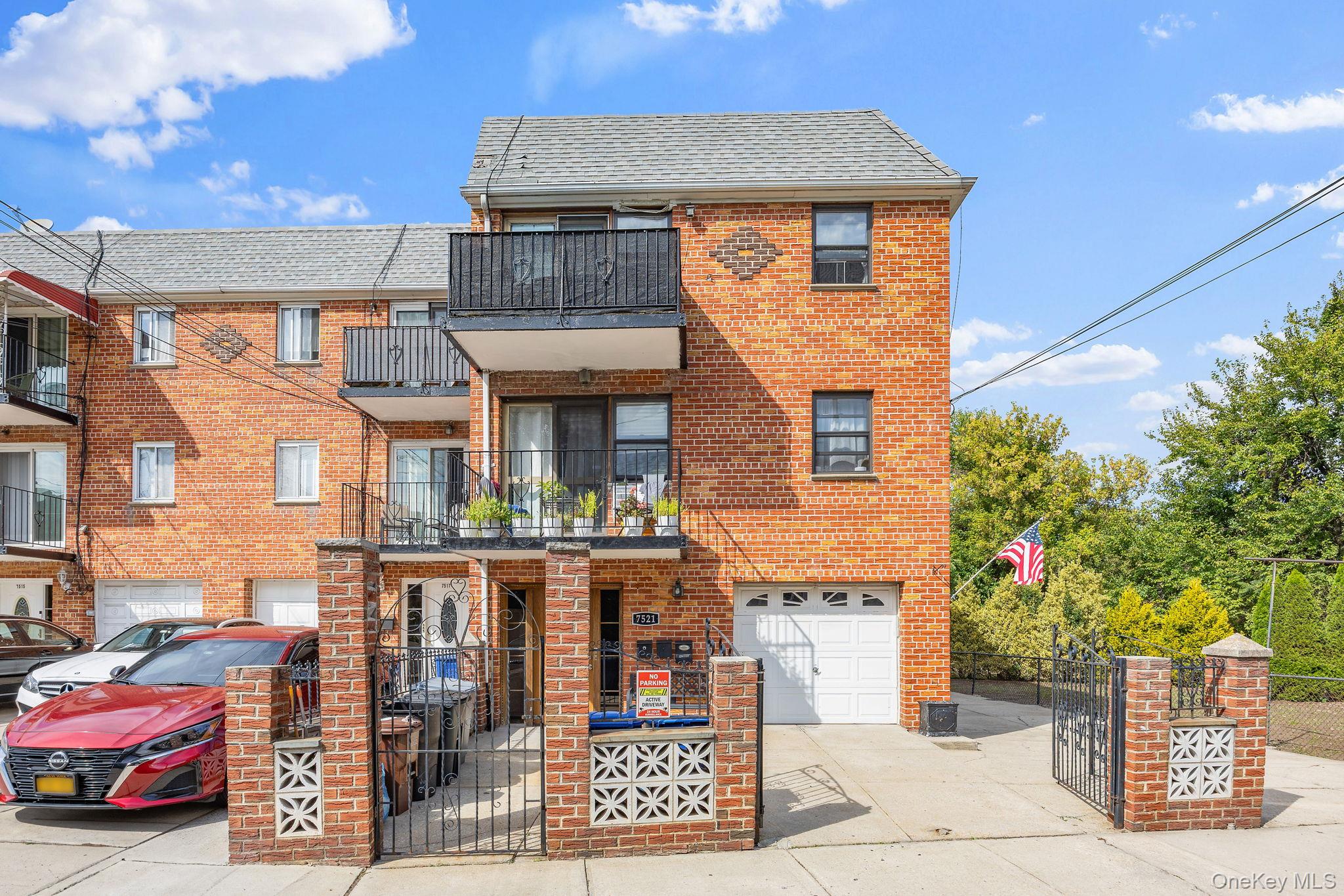 Fully Renovated Corner Brick 3 Family w/ Garage in Middle Village!This excellent solid brick 3 family investment property with a built-in garage and driveway sits on a large 3, 268 SF lot. It is located on a quite tree-lined street with only 2 short blocks from Juniper Valley Park with playgrounds and sports fields; close to dining & shopping spots on Metropolitan Ave & Fresh Pond Rd; nearby local bus stops. A unique feature of this property is that it is adjacent to Juniper Garden (community garden) with a private entrance. The property features:- 1st Floor: 1 Bedroom/ 1 Bathroom Unit w/ Living Room, Dining Area and Kitchen- 2nd Floor: 3 Bedrooms/ 2 Full Bathrooms Unit w/ Living Room, Dining Area, Kitchen and Private Balcony- 3rd Floor: 3 Bedrooms/ 1.5 Bathrooms Unit w/ Living Room, Dining Area, Kitchen w/ Washer and Dryer, and Private Balcony- Lower Level: Kitchenette, 1 Full Bathroom, Living Area, Recessed Lighting, and Separate Entrance.Other features include a built-in garage (-200 SF), private driveway for up to 4 cars, and its corner location gives abundant natural light to the apartments. Building is delivered with at least 1 unit vacant (owner-occupancy option). Building: 20 x 55 ft Lot: 40 x 101 ft (irregular)Zoning: R4FAR: 0.95; Max FAR: 1Taxes: $14, 452/Yr*Disclaimer: All Information provided is deemed reliable but is not guaranteed and should be independently verified.
