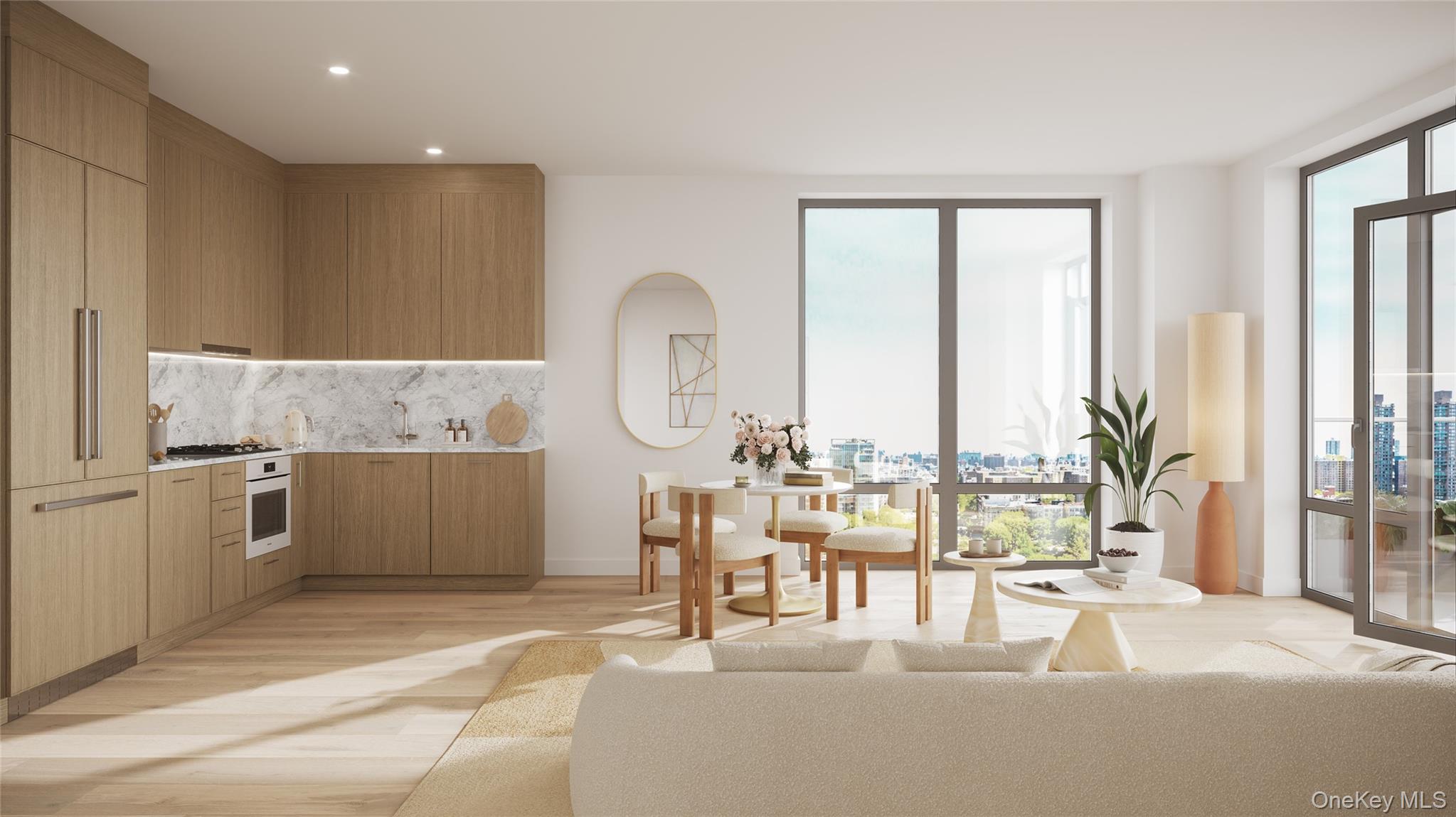 Located just beyond bustling downtown Flushing, Northern Center sets a new standard for high-end residential development in the neighborhood. Each home is carefully planned and appointed, offering a refined lifestyle with upscale amenities and exquisite design. Residences:Northern Center offers more than 130 meticulously designed residences ranging from studio, one to three bedrooms. Upon entering, the 9&rsquo;-5+ ceiling heights and expansive windows fill the rooms with natural light, creating a spacious environment. Deep balconies provide spectacular panoramic views of the New York City skyline. Inside the residences there is a harmonious blend of refinement and functionality. Five-inch white oak floors add timeless sophistication and a warm ambiance to the living spaces. The kitchens feature sleek and modern design with ample quartz-stone countertops and backsplashes. Premium Bosch appliances seamlessly integrate into oak veneer cabinets. Amenities: Northern Center offers a thoughtfully curated collection of amenities designed to enhance daily living. The resident lounge flows effortlessly into a beautifully designed outdoor terrace, creating a harmonious indoor-outdoor space perfect for relaxation or social gatherings. Surrounded by greenery, the terrace serves as a serene escape from the cityâ€™s hustle. Residents can enjoy a well-equipped gym, calming sauna room, immersive golf simulator, and a vibrant kidsâ€™ playroom. An on-site garage is also available for added convenience. Images are artist renderings. Tax and Common Charge estimates are based upon pre-completion assessments of the property. The complete terms are in an offering plan available from the Sponsor (File No: CD23-0339).