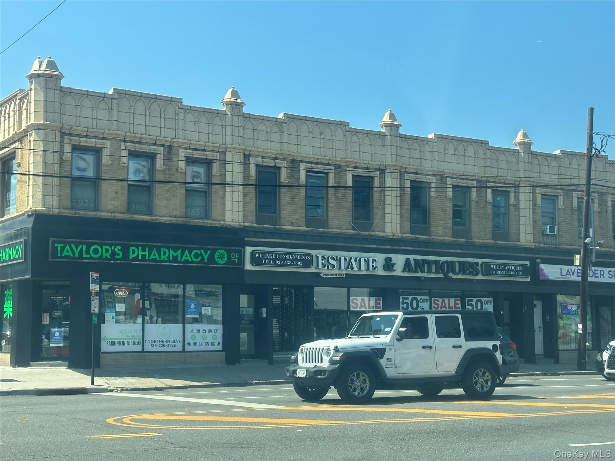 Rime Retail Storefront on Northern BlvdExceptional exposure and visibility in a high-traffic corridor surrounded by national and local retailers including Starbucks, H-Mart, Chase Bank, AT&T, Gas Station, Pharmacy, and more. Convenient access to LIRR and multiple bus lines (N20G & Q12 to Flushing, Q36 to Jamaica, and QM3 to Manhattan).Spacious 1st Floor: Approx. 4, 000 SF with tall glass storefront windowsBasement: Approx. 4, 000 SF for storage or additional use.Parking: Shared Parking available in the rear.