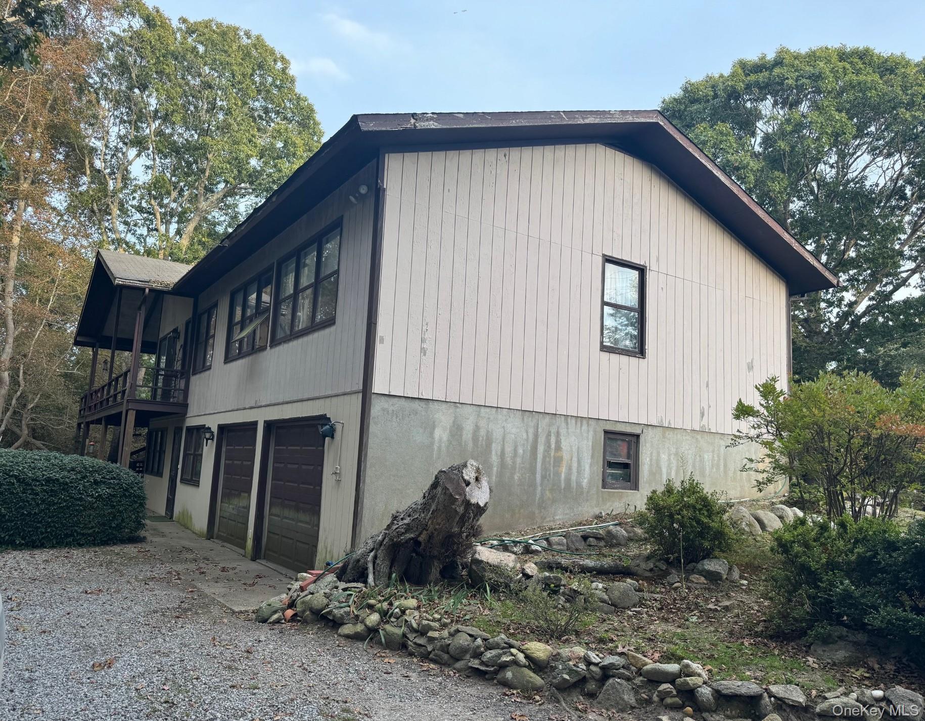 Right out of the 1970&rsquo;s this split level chalet located on .95 acre of lush property, bordering a Nature Preserve and abutting the Montauk Downs Golf Course, offers an open canvas to modernize this pre-existing non-conforming 5 bedroom, 3 bath home with an in ground pool, wrap decking and 2 car garage. Centrally located and being sold as is.