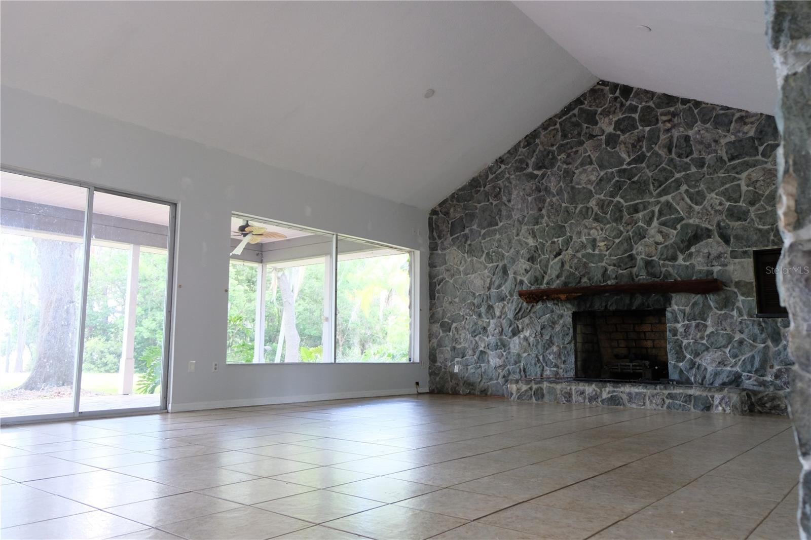 Living room with fireplace