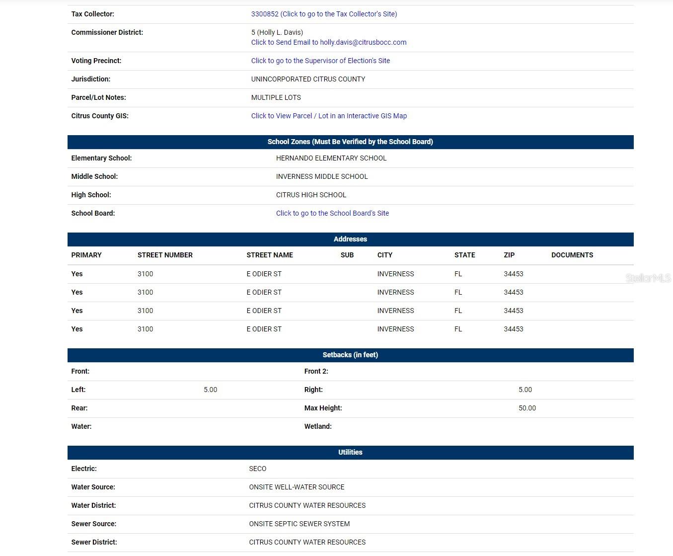 3100 E ODIER ST, INVERNESS, FL, 34453