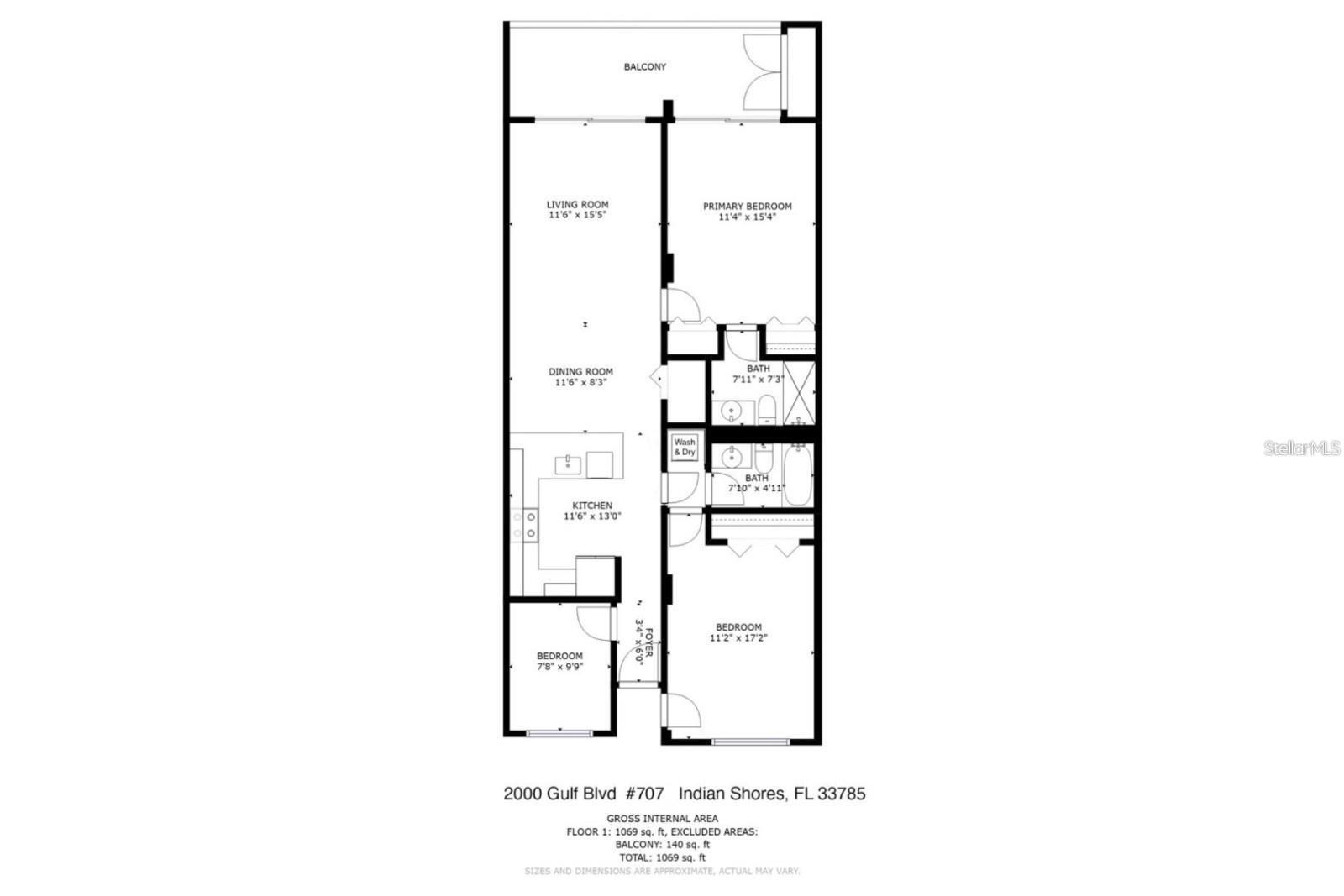 20000 GULF BLVD #707, INDIAN SHORES, FL, 33785