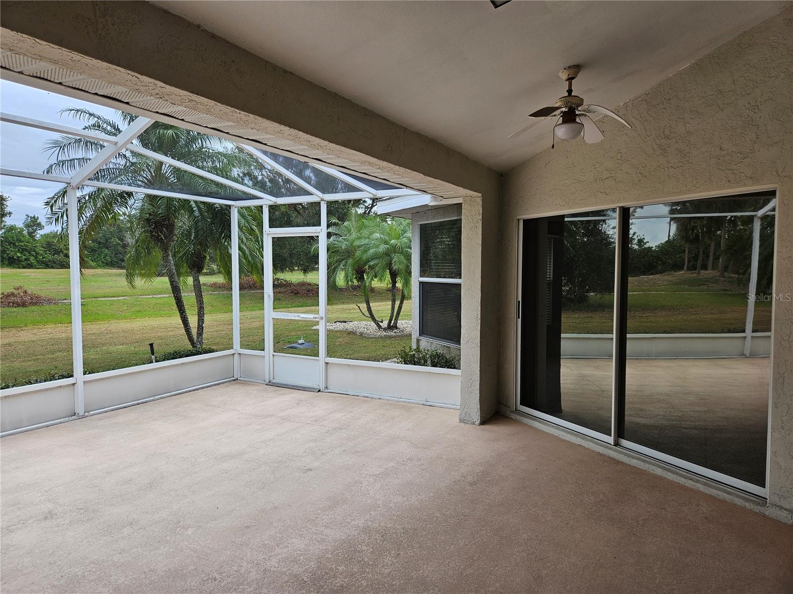 Kitchen sliding glass doors to Lanai from kitchen
