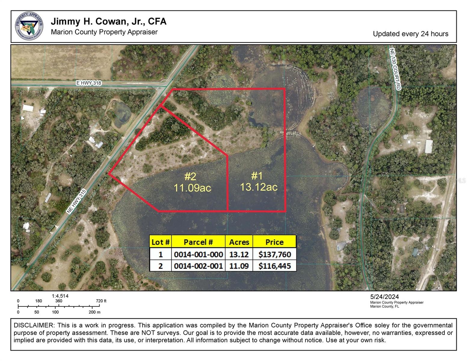 13ac & 11ac HWY 315, FORT MC COY, FL, 32134