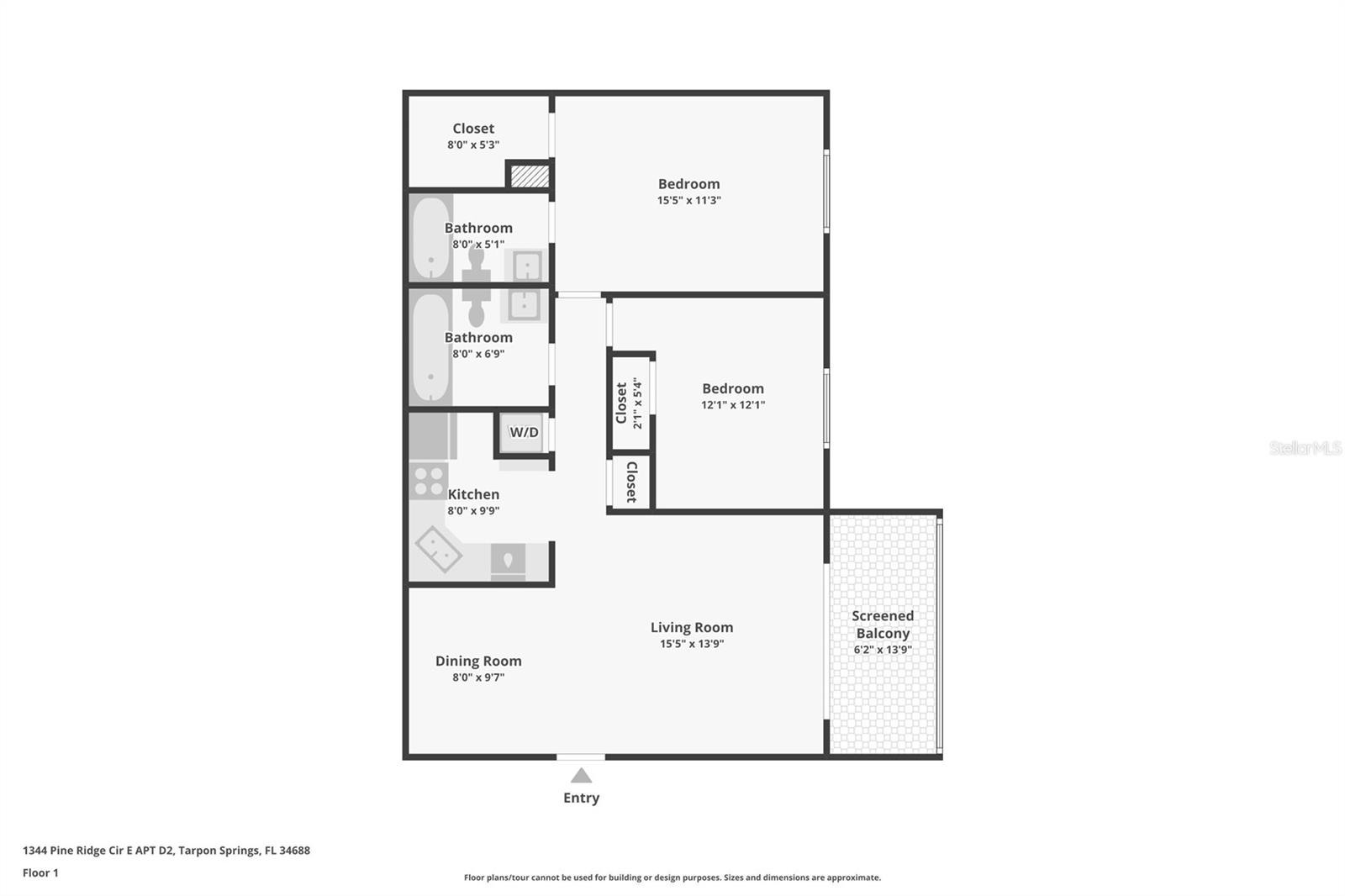 1344 PINE RIDGE CIR E #D2, TARPON SPRINGS, FL, 34688