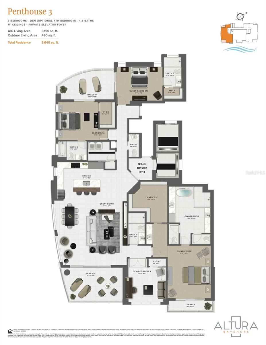 2910 W BARCELONA ST #PH-2303, TAMPA, FL, 33629