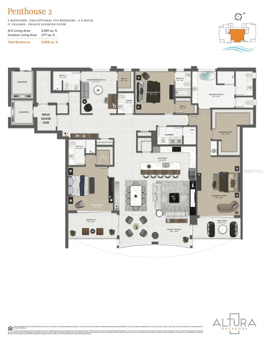 2910 W BARCELONA ST #PH-2302, TAMPA, FL, 33629