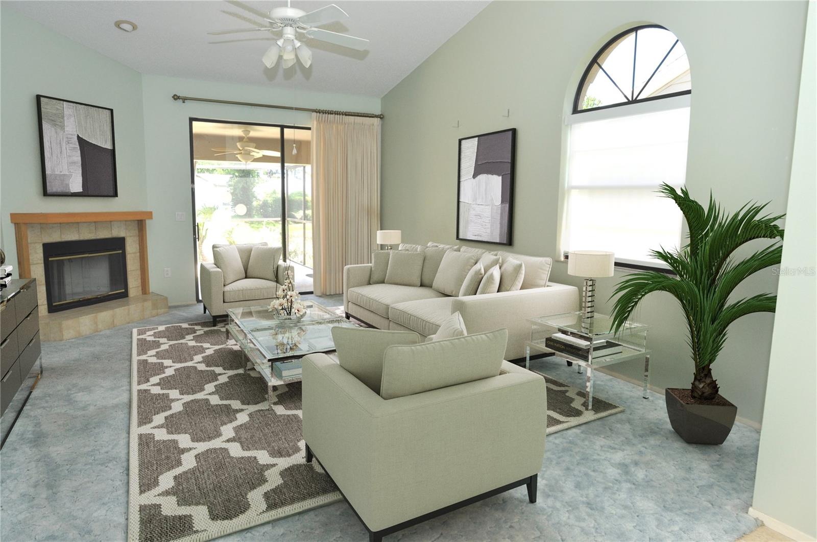 Digitally Staged Living Room