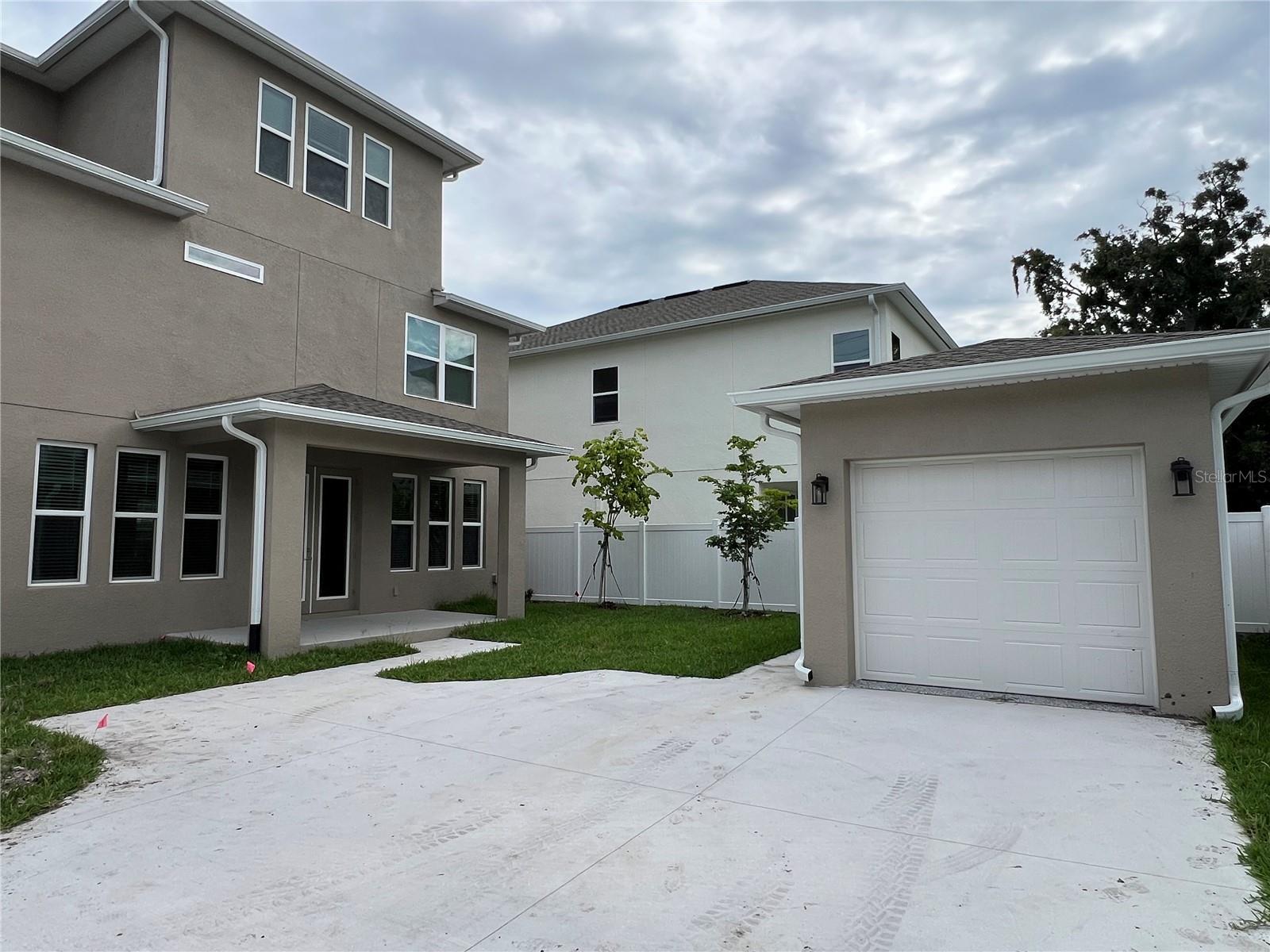 Backyard with Garage