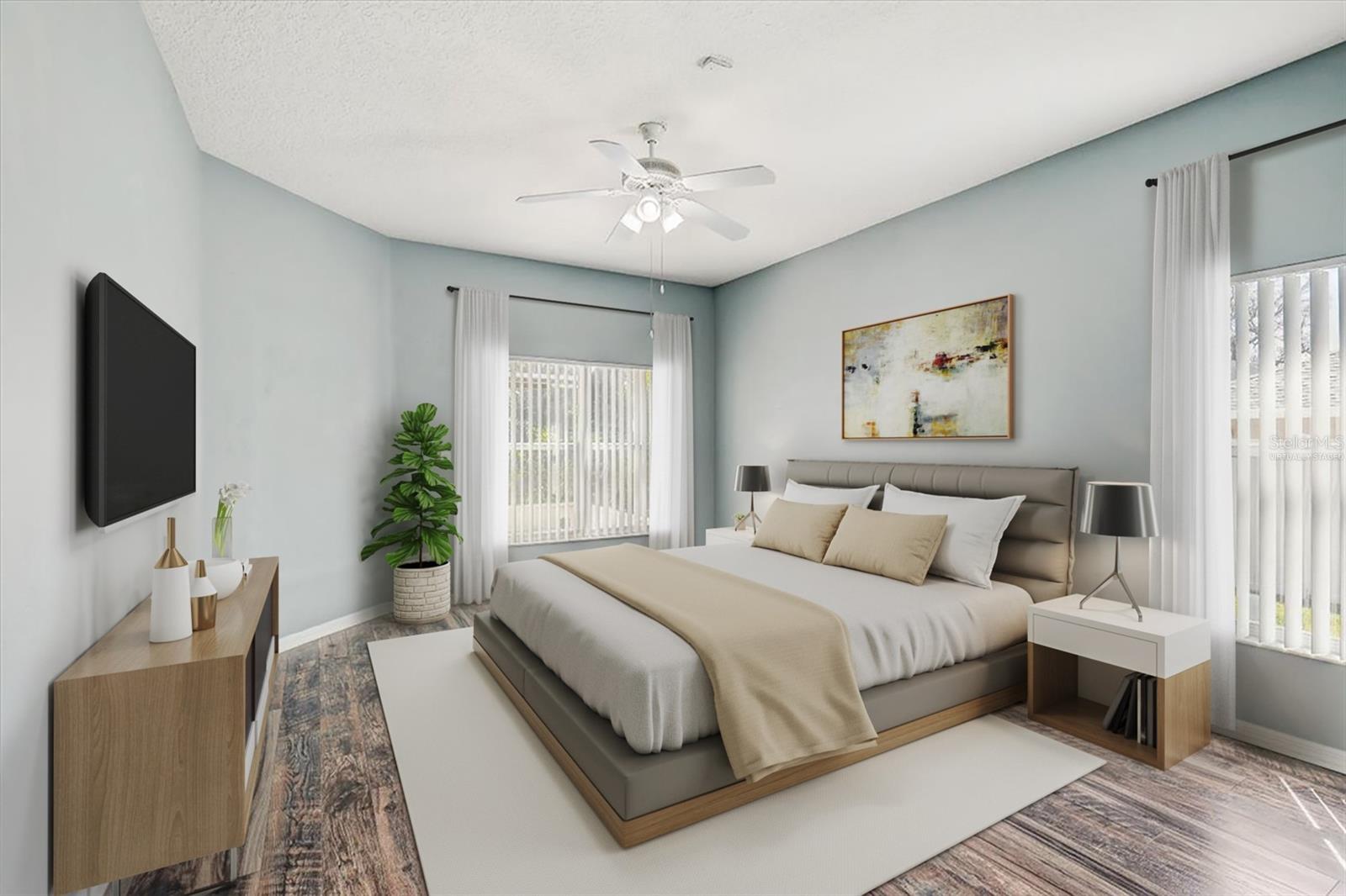 Master bedroom virtually staged