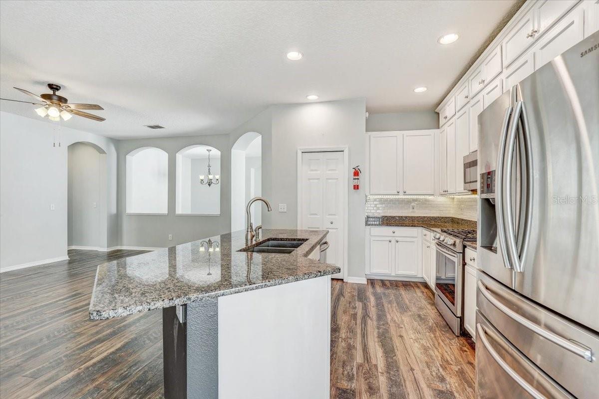Kitchen with gas stove