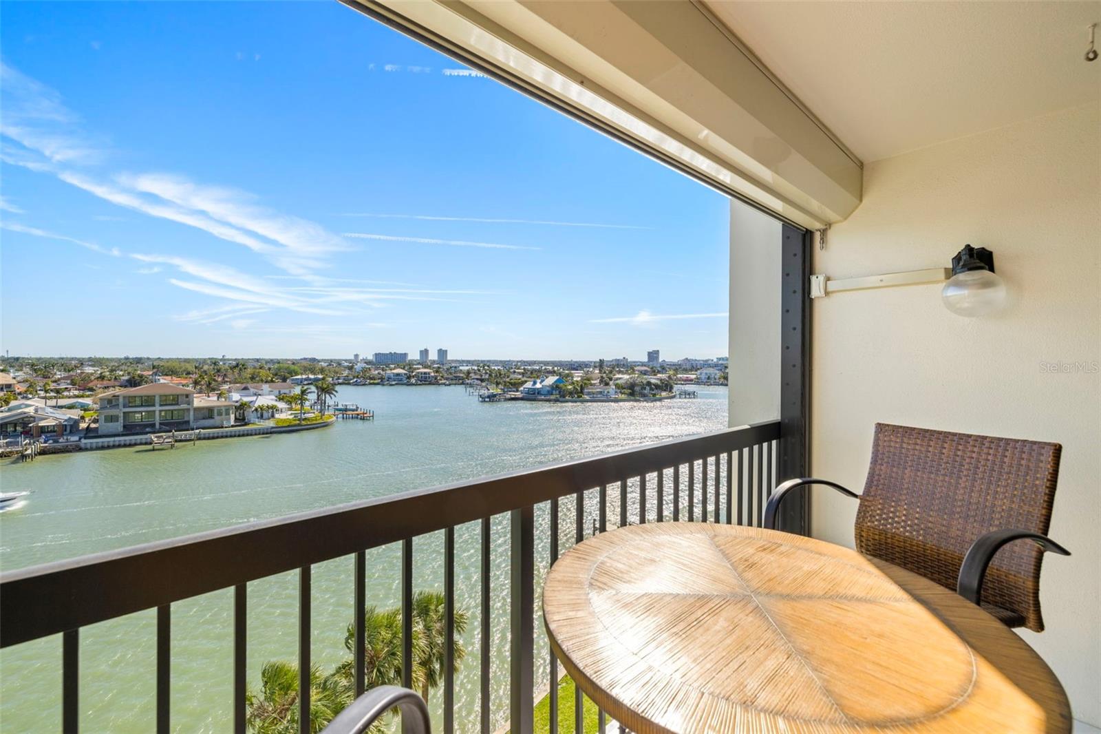 Balcony with storm shutters