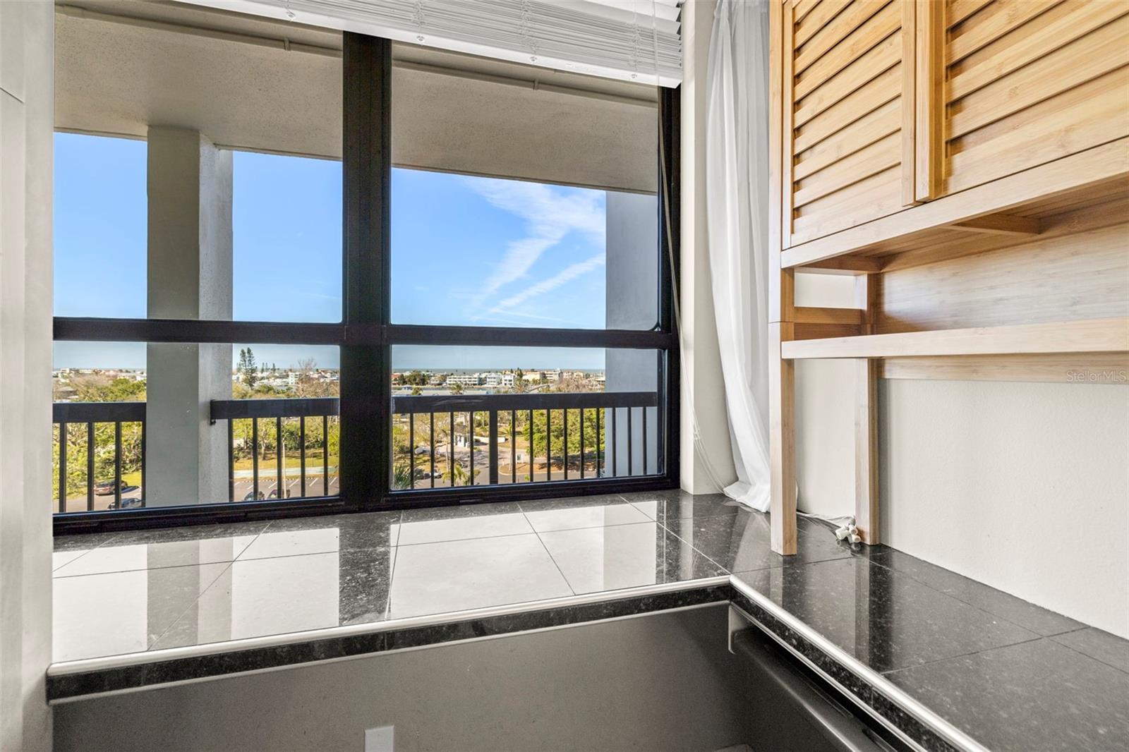 Working Space in the Kitchen with water views