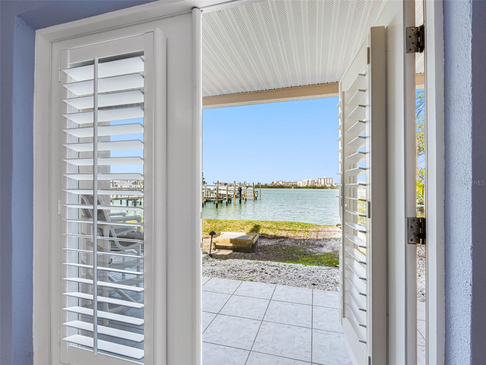View from the bonus room complete with plantation shutters
